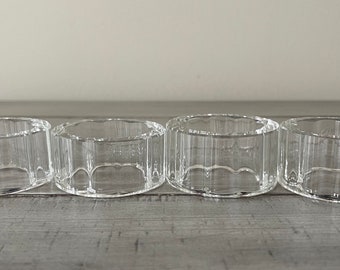 Vintage Crystal Napkin Rings Set of 4 Signed Napkin Rings Oleg Cassini Crystal Napkin Rings Table Decor Dining Decor