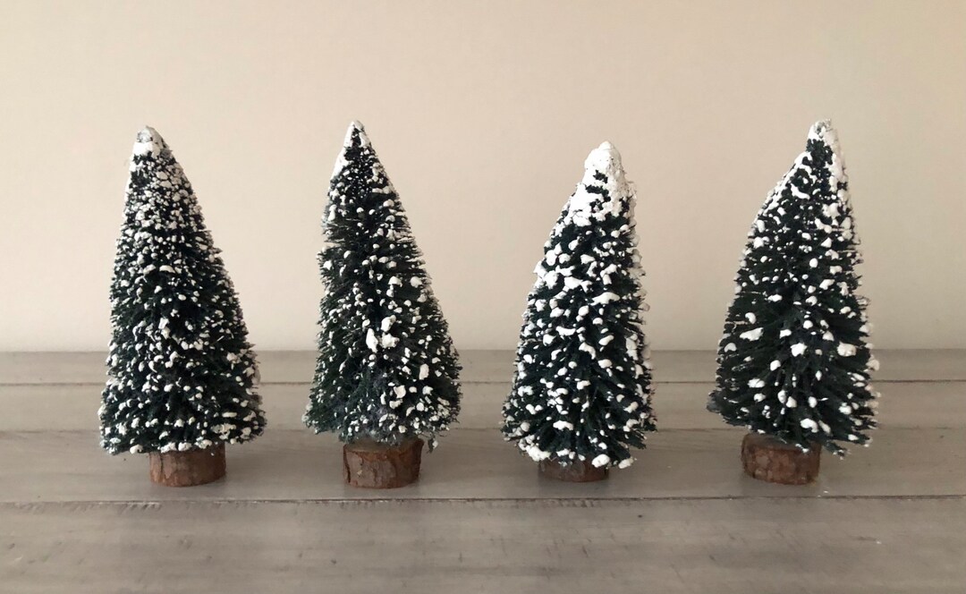 Christmas Pine Trees Decor Decorative Bottlebrush Trees Set of Etsy