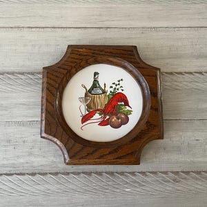 Vintage Framed Lobster Tile: Kitchen Wall Decor