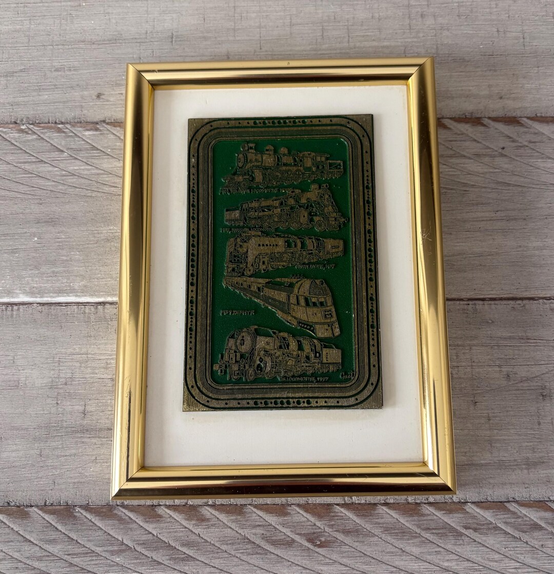 Vintage Framed Train Art Locomotive Collectible - Etsy