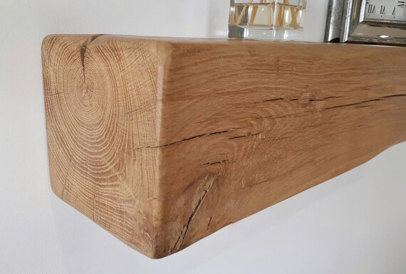 Rustic Oak Beam Mantel 6 X 6 Traditional Solid Wood Shelf Etsy