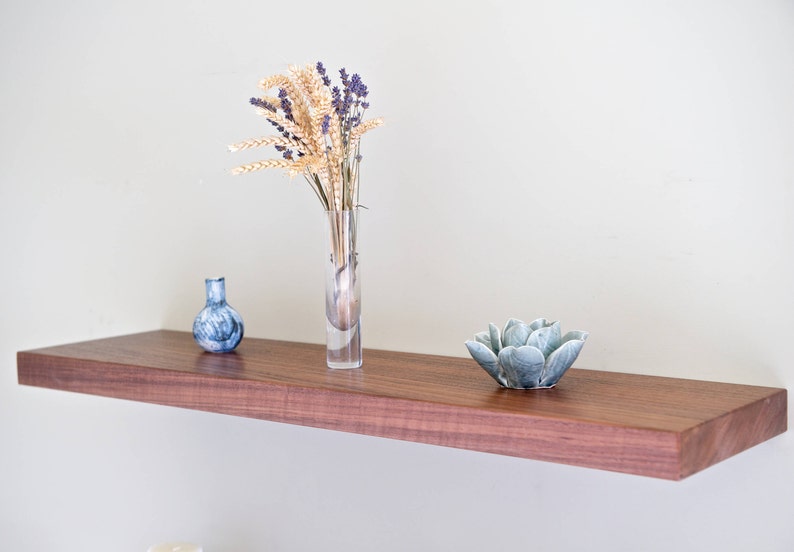 Walnut Floating Shelf 15cm X 3cm Up To 7ft Long Wooden Shelves Etsy