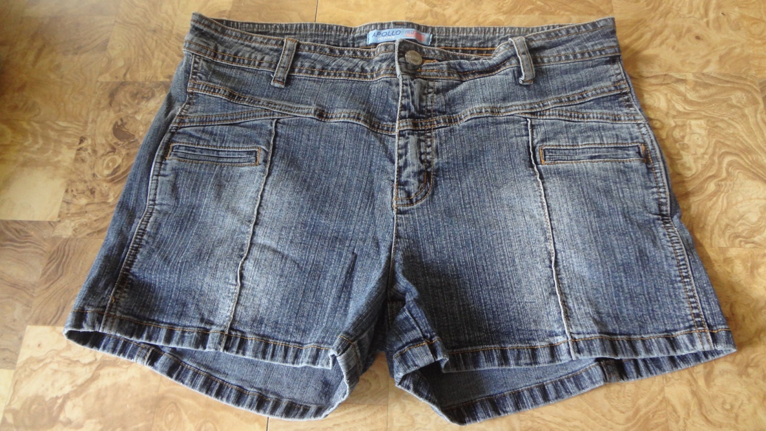 Vintage Apollo Jeans 11/12 Denim Blue Jean Booty Shorts Micro | Etsy