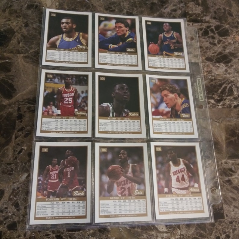 Rare 1990 Skybox Collector 9-Card Set Golden State Warriors ~ Houston Rockets
