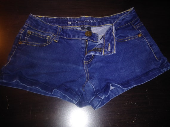 blue jean booty shorts