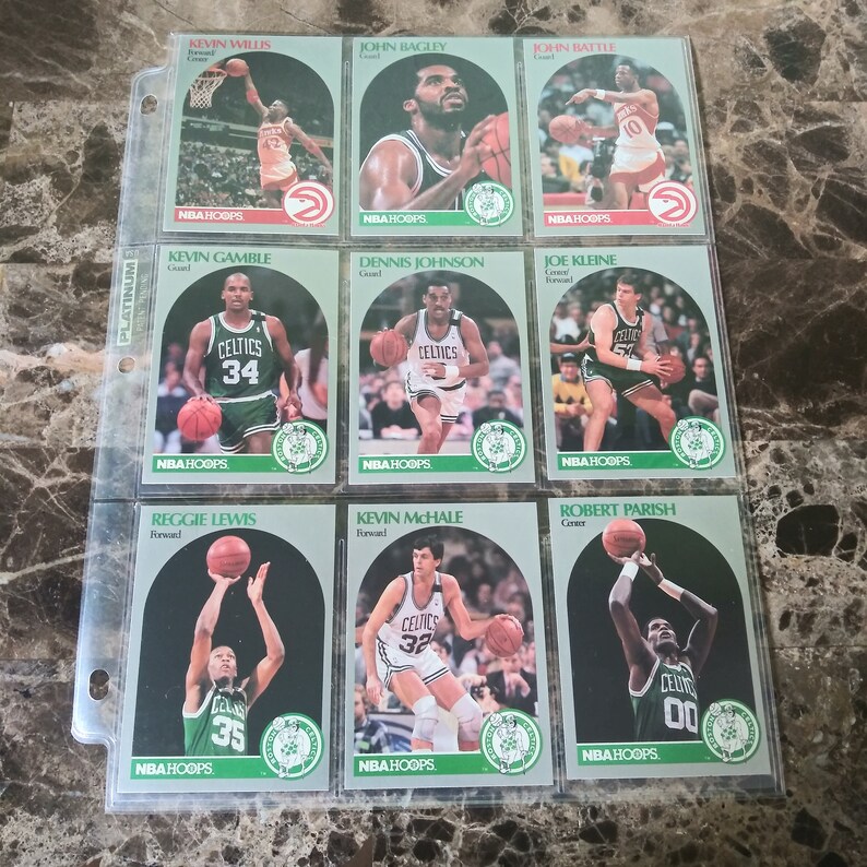 Rare 1990 NBA Hoops Basketball Collector 9Card Set Boston Etsy