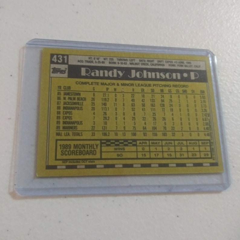 Randy Johnson 1990 Topps #431 Baseball Card