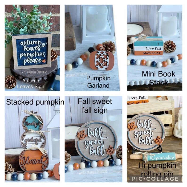 Fall Tiered Tray Decor Set Autumn Farmhouse Decor Tiered Etsy