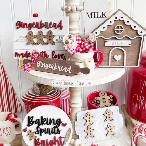 Christmas Tiered Tray Bundle Farmhouse Christmas Decor Etsy