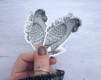 Parrot Sticker: Nobody Likes a Biter Pun, Laptop Decal, Bird Sticker