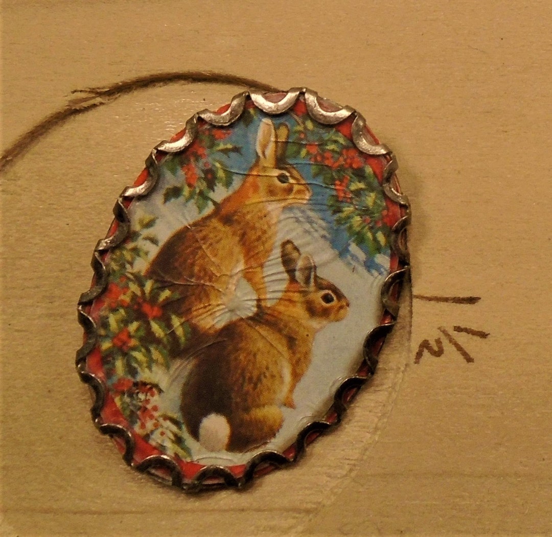 1 Metal Studio Button Rabbit Vintage Button - Etsy