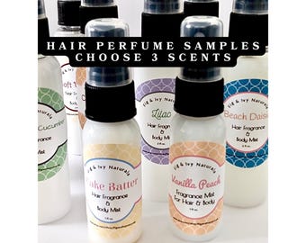 Perfume Samples , 3 Samples Choose Your Scents , Hair Perfume Body Spray