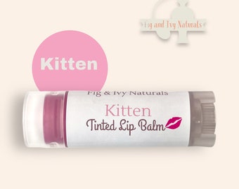 Tinted Lip Balm - Glossy Lip Balm - Kitten Pink Lip Tint - Organic Lip Balm