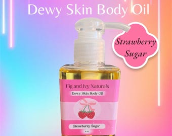 Strawberry Sugar Body Oil: Hydrating Scented Oil (4 fl oz)