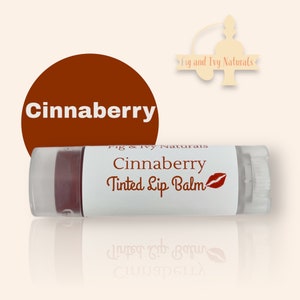Cinnaberry Tinted Lip Balm -  Red Orange Lip Tint - Natural lipbalm