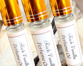 Rich Vanilla Perfume , Vanilla Bean , Vanilla Cream , Velvety Vanilla , Perfume Oil Roll On