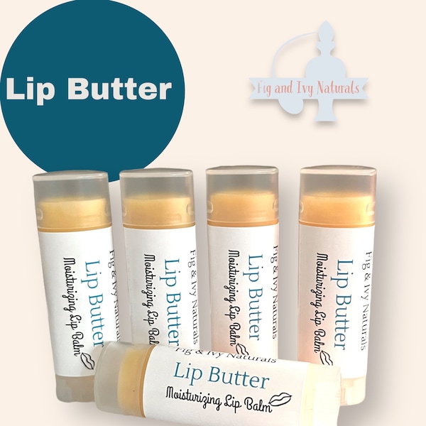 Lip Butter -Organic Natural Lip Balm - Moisturizing Lip Treatment - Cocoa Butter & Coconut Oil Lipbalm