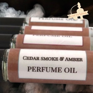 Cedar Smoke & Amber Perfume Oil  - Wood Fragrance  - Campfire Fragrance - Smoky Perfume - Unisex Perfume