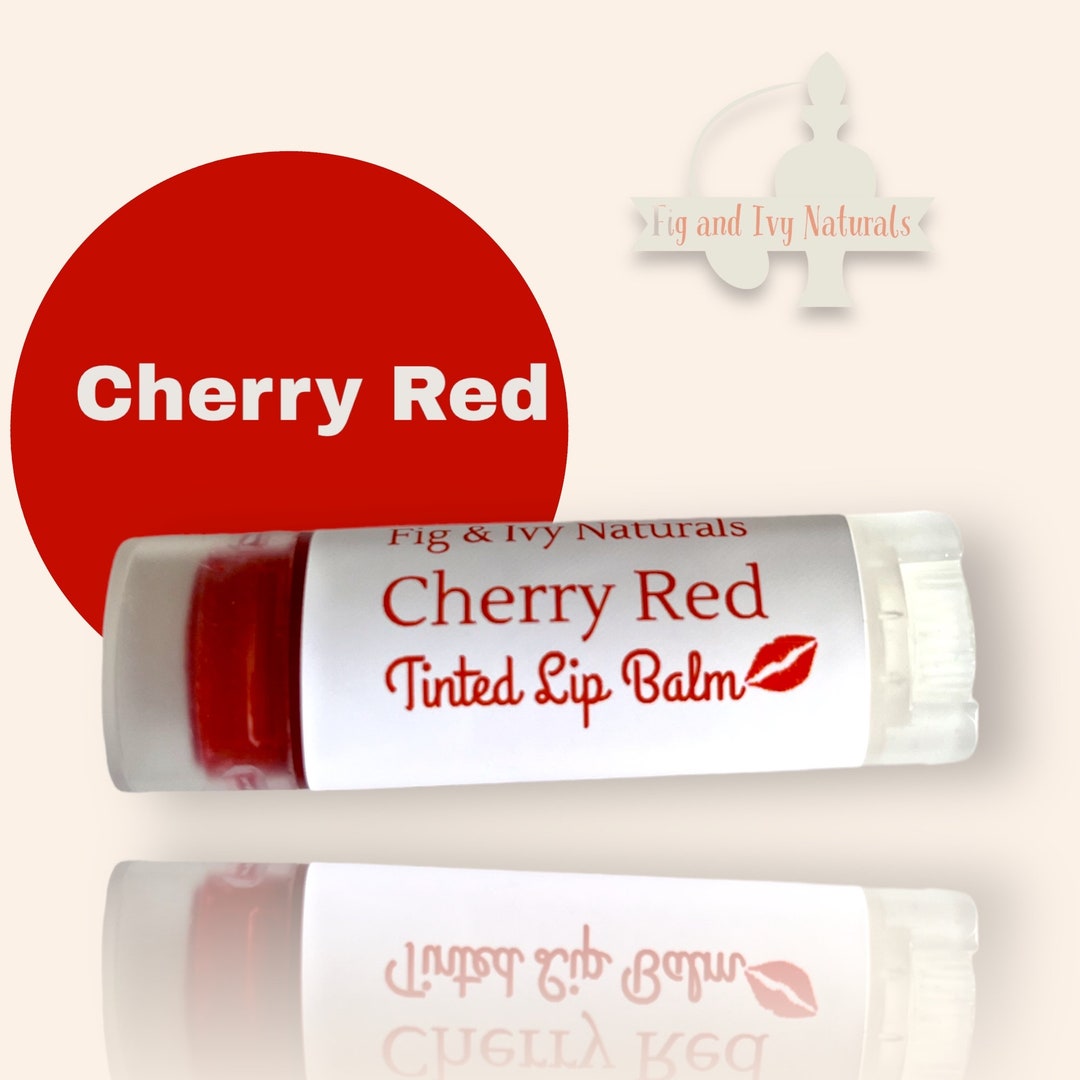 Red Tinted Lip Balm Red Glossy Lip Balm Cherry Red Lip Tint Etsy