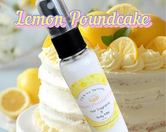 Lemon Pound Cake Hair Perfume and Body Mist , Cake Perfume , Fragrance Mist
