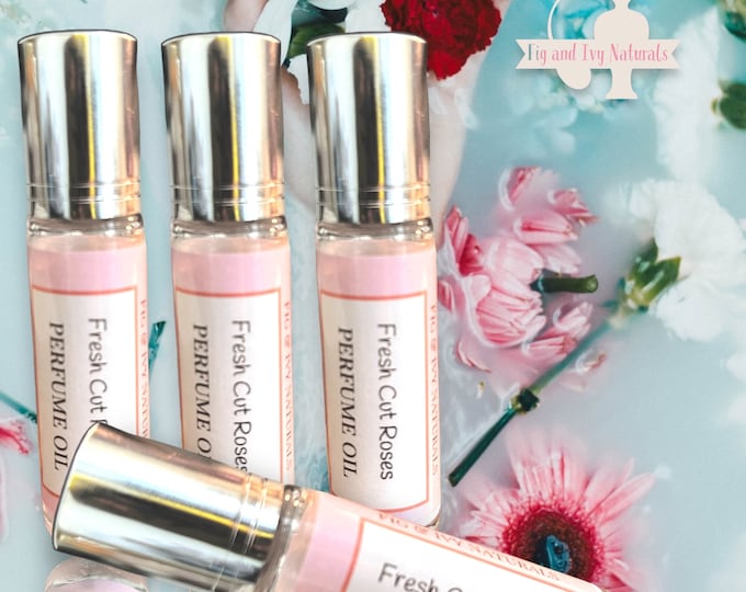 Rose Perfume, Fresh Cut Roses Perfume Oil,  Roll On Fragrance 10 ml