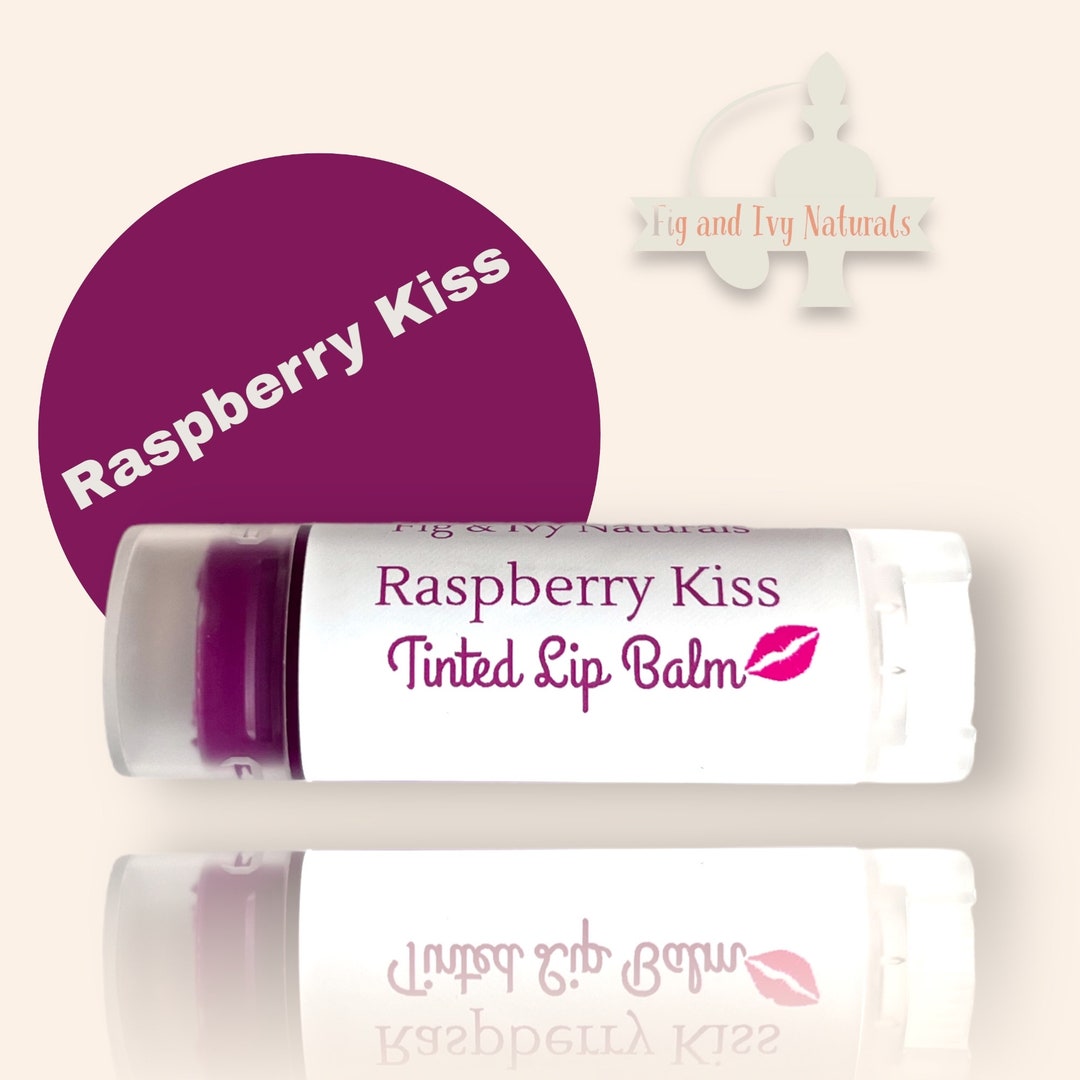 Tinted Lip Balm Raspberry Kiss Lip Tint Natural Lipstick Lip Gloss Etsy