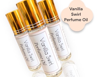 Vanilla Swirl Perfume Oil Rollerball , Creamy Vanilla, White Chocolate Gourmand Scent