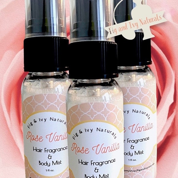 Rose Vanilla Body Spray and Hair Perfume - Body Mist and Hair Fragrance