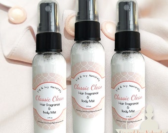 Classic Clean Hair Perfume - Body Mist & Hair Fragrance Mist - Clean Perfume