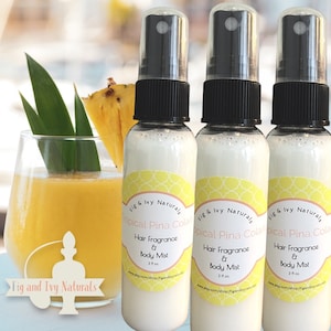 Pina Colada Hair Perfume - Body Mist & Hair Fragrance - Tropical Coconut Pineapple Perfume Spray - Summer Perfume