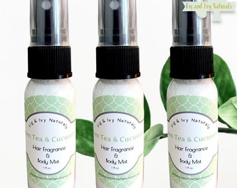 Green Tea & Cucumber Hair Perfume - Body Mist - Clean Fragrance