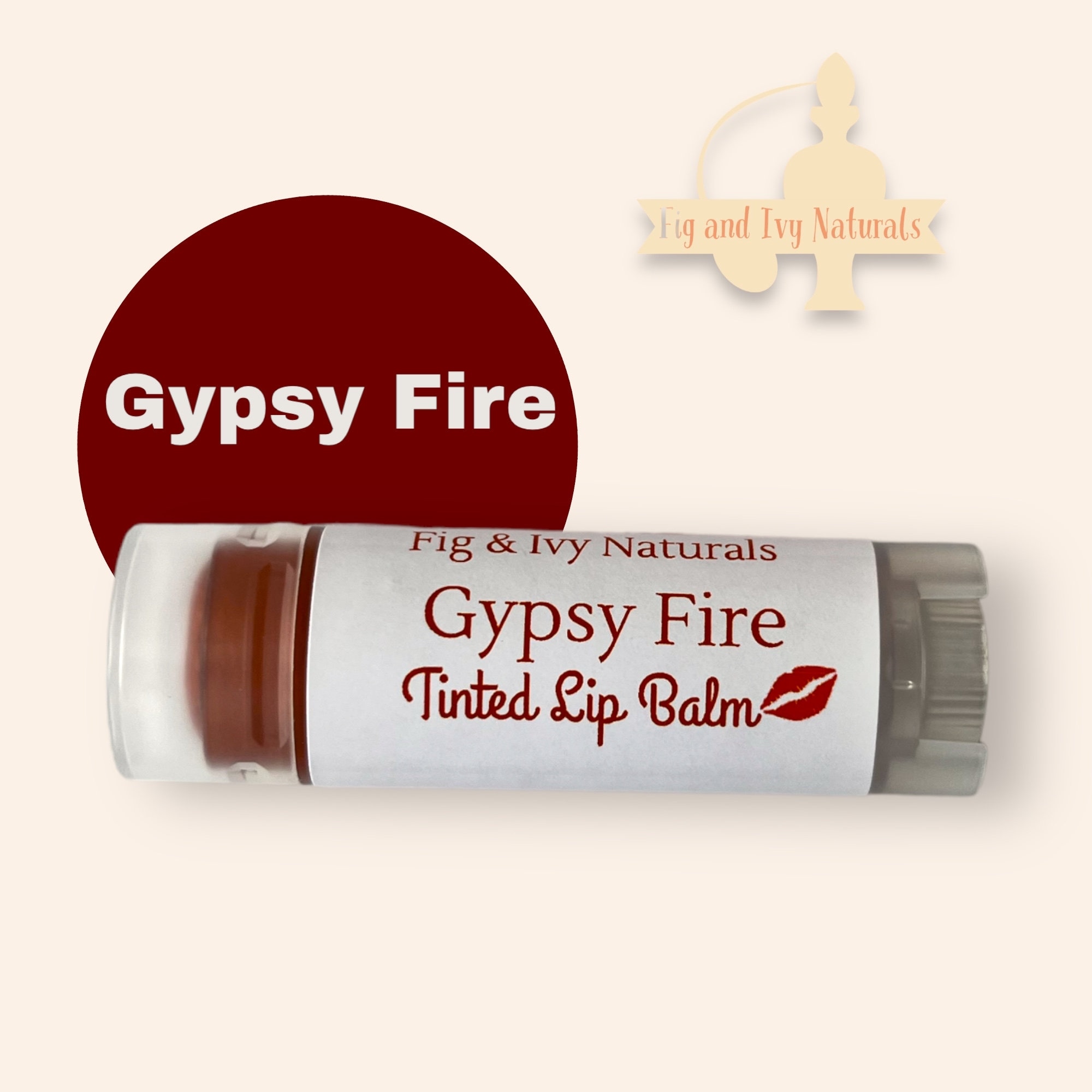 レッドオレンジティンテッドリップバーム - ジプシーファイア - ウォームトーンリップティント - シマーリップバーム - オーガニックリップバーム  - Etsy 日本, image size:2000x2000