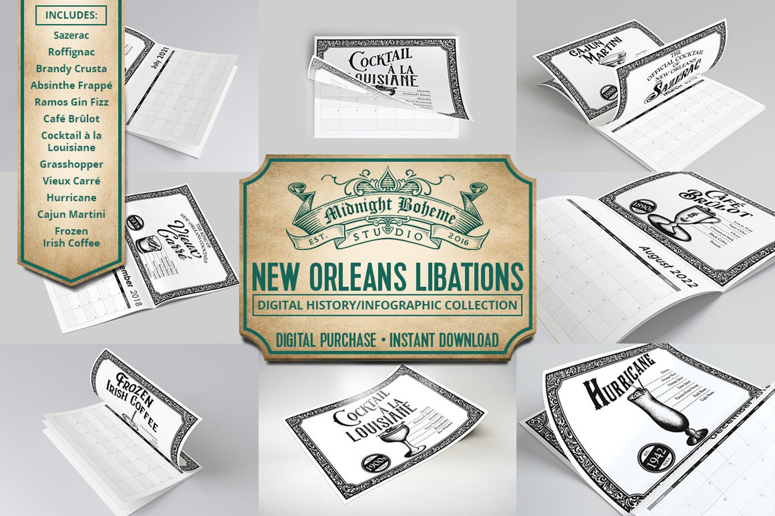 The Historic Libations of New Orleans Calendar DIY Etsy
