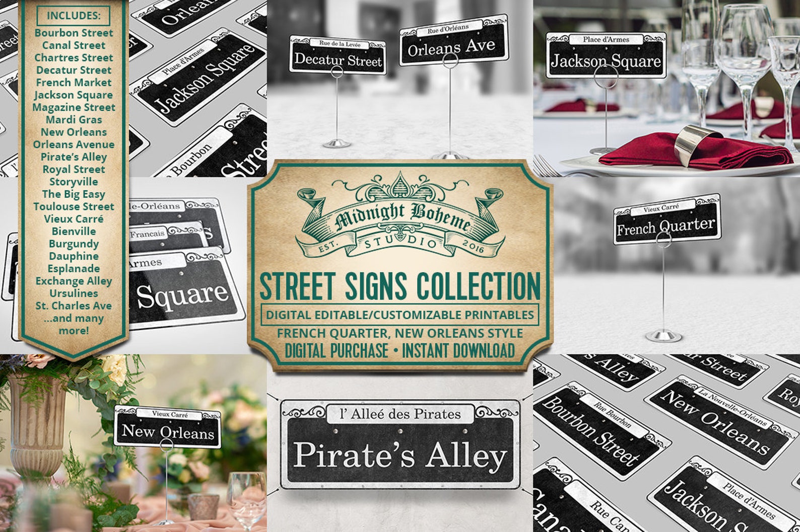 Street Signs of the French Quarter Collection Digital Editable ...