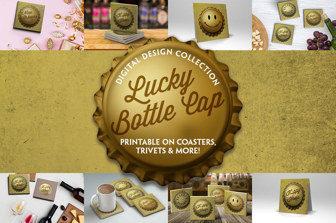 Bourbon Street Lucky Bottle Cap Happy Hour Coaster Collection Etsy