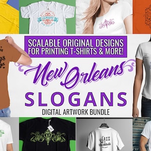 The Ultimate New Orleans T-shirt Slogan Icon Logo Graphics Collection