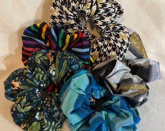 Large Patterned Scrunchies
