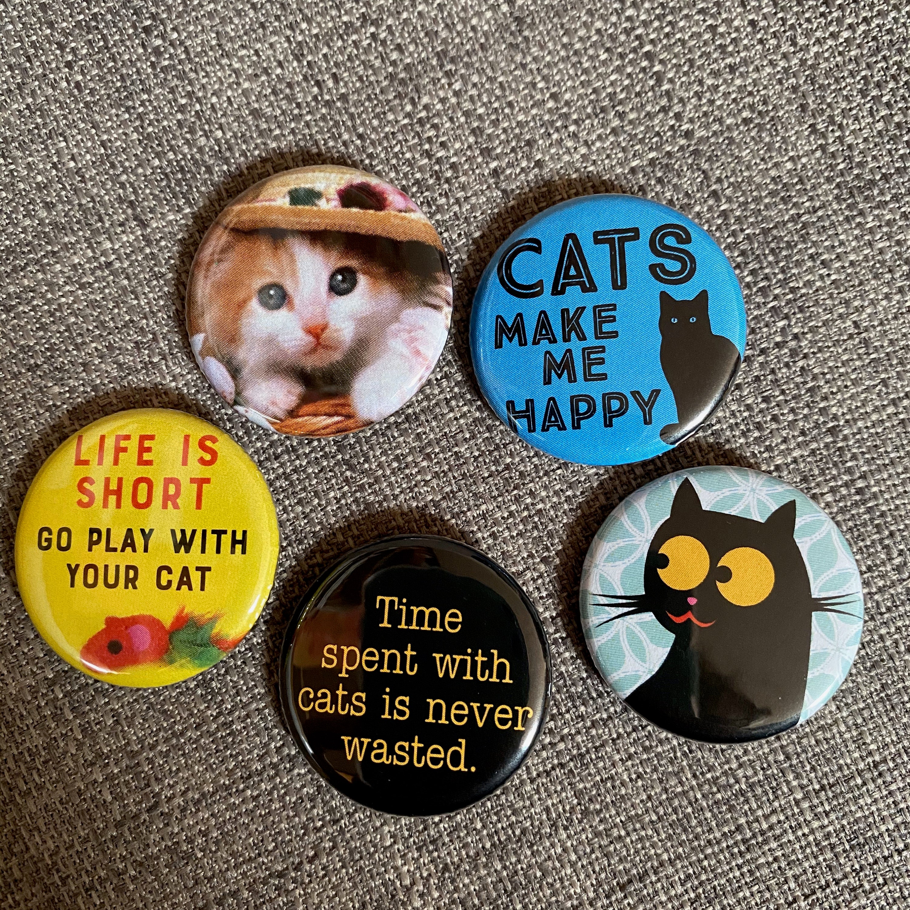 5 pin back CAT badges 30mm badge collectors CAT LOVERS Etsy