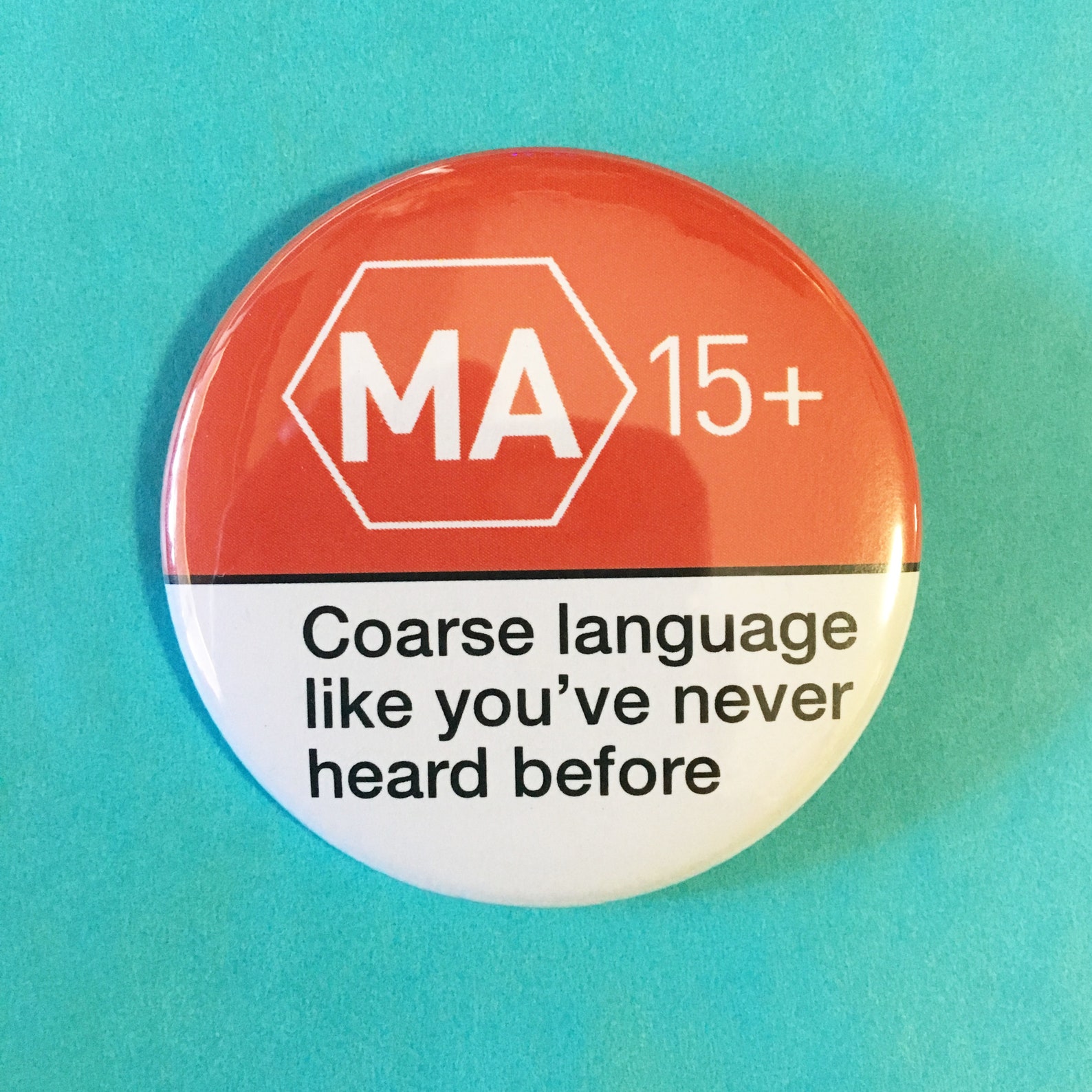 MA15 Coarse Language Badge Pin Etsy