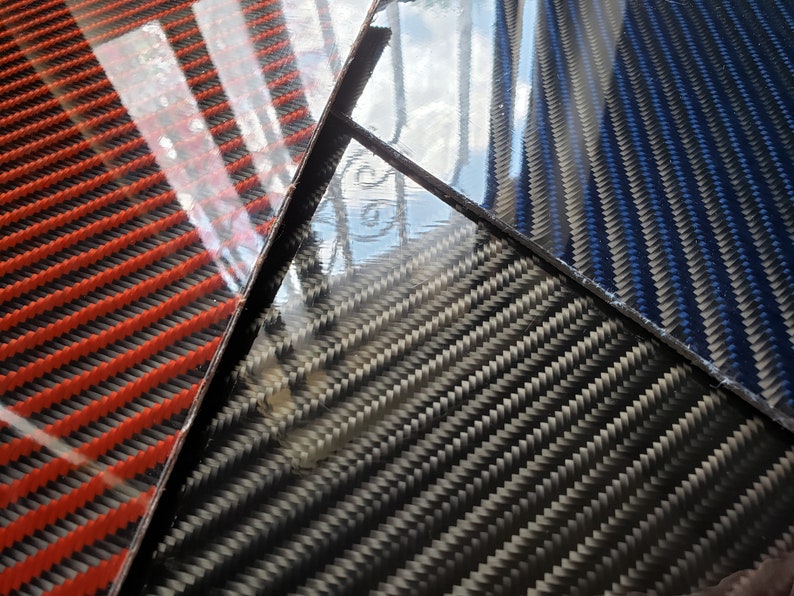 6\u00d772 332-18 4x4 Twill Carbon Fiber Kevlar Hybrid Fiberglass Panel Sheet Board Plate GLOSSY BOTH SIDES