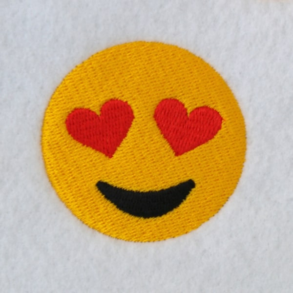 Herz Augen Emoji Emoticon Maschine Stickerei Design herunterladen