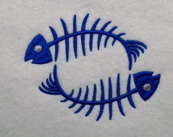 Fish Bones Fish Skeleton Machine Embroidery Design Download