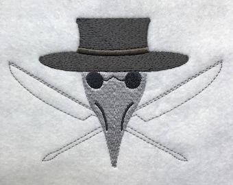 Plague Doctor Machine Embroidery Design Download Pattern for Embroidery Machine