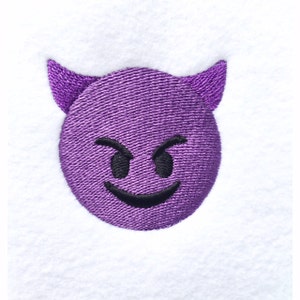 Purple Evil Grin Emoji Emoticon Machine Embroidery Pattern Design
