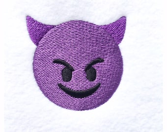 Purple Evil Grin Emoji Emoticon Machine Embroidery Pattern Design