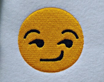 Smirk Emoji Emoticon Machine Embroidery Design Pattern Download