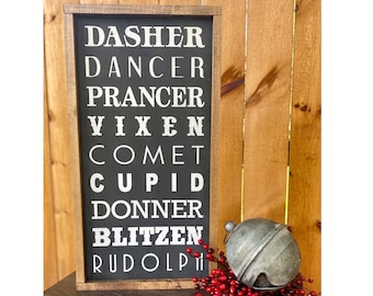 Christmas Decor / Christmas Sign / Reindeer names