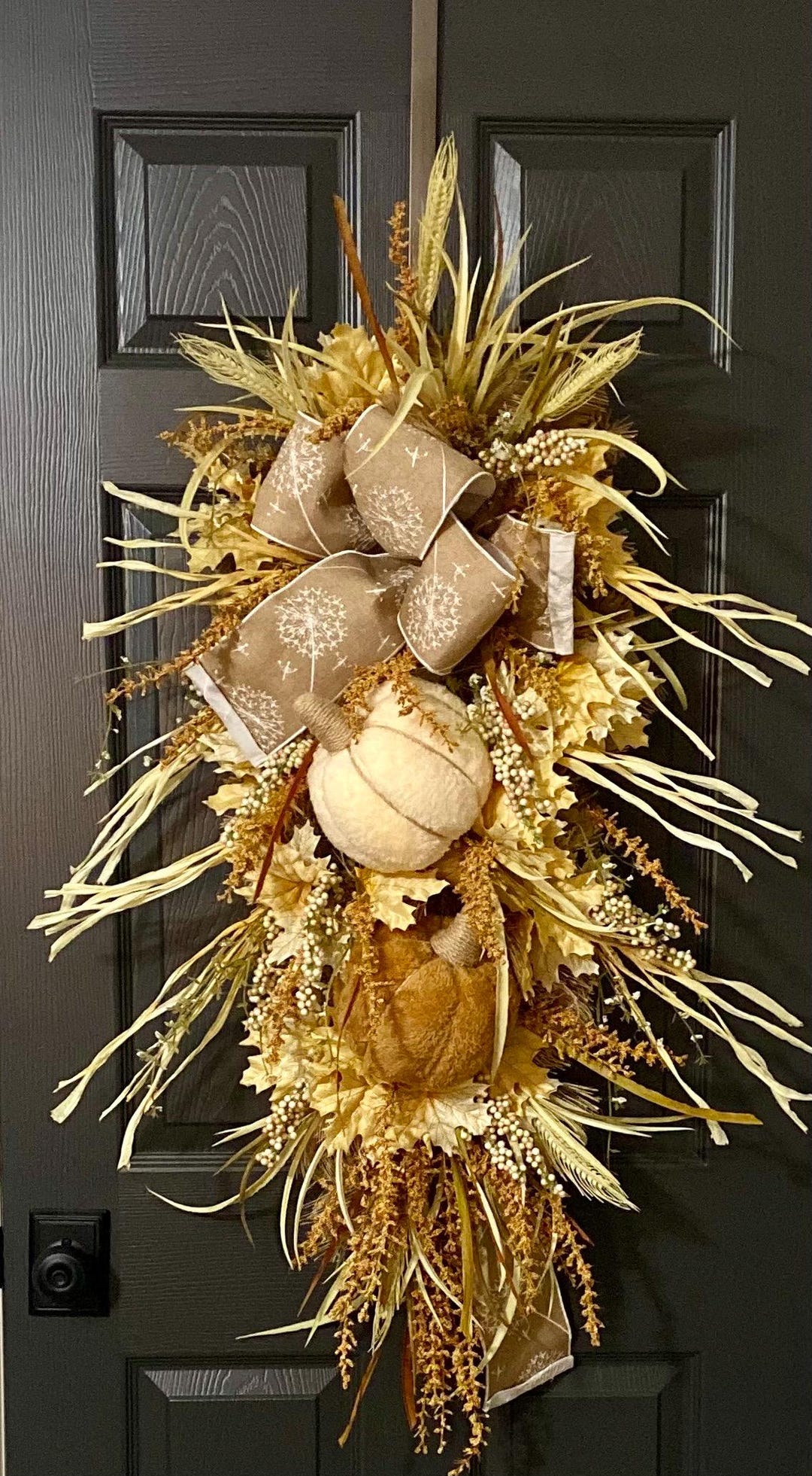 Fall Boho Pumpkin Swag / Autumn Door Decor - Etsy