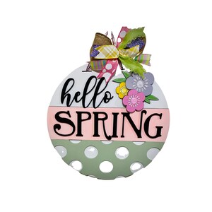 Spring Front Door Hanger | HELLO SPRING Round door hanger | Door Decor