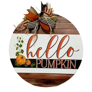 Pumpkin Front Door Hanger / Fall Door Hanger / Front Door Fall Hanger